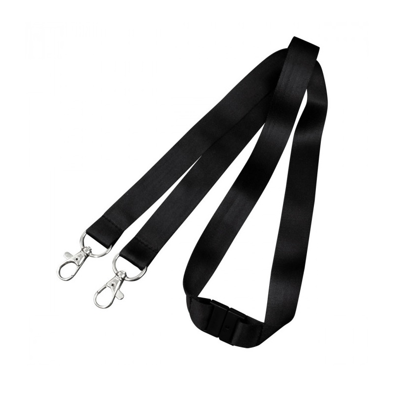 Bilde av Black Event Double Clip lanyard / keyhanger 15 mm with metal trigger clips. 60270761 (DE,SE,NO,FI,RO,PL)